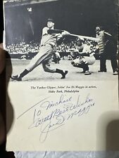 RARE 1950's Baseball Legend MENU~Joe 