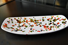 RETRO Marked MCM Ceramic Oblong SPLATTER WARE Bowl Dish Plate Speckled TRAY picture