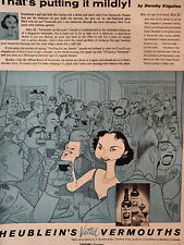 1955 Esquire Ad Heublein's Vatted Vermouths Dorothy Kilgallen Al Hirschfeld picture