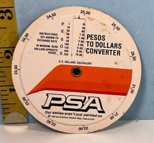 1980 PSA Airlines Pesos to Dollars Converter Sales Dimensions picture