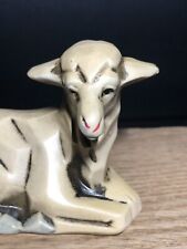 Vintage Nativity Laying Sheep Figurine Paper Mache Japan  3” picture