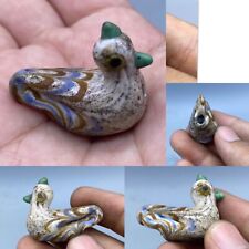 Wonderfull Old Rare Islamic Mosaic Glass Colorfull A Bird Statue Beads Amulet picture