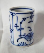 Antique Blue & White Porcelain Match Toothpick  Holder Tattau Pattern picture