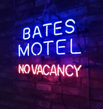 BATES MOTEL NO VACANCY Neon Light Sign Vintage Glass Bar Garage Night Lamp picture