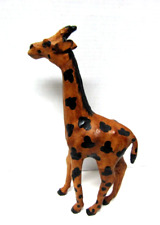 Vintage Leather Wrapped Giraffe Statue Figurine 12