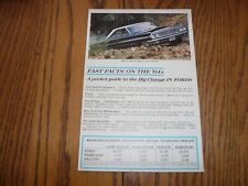 1964 Ford Fast Facts Pocket Guide - Vintage - Dealer Item picture