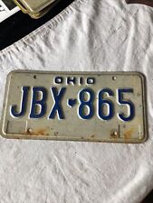 VINTAGE OHIO LICENSE PLATE JBX-865 No Dates Or Stickers Used? picture