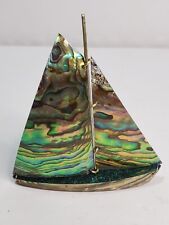 Vintage PAUA Shell Sailboat Handcrafted by Fiordland Made in New Zealand  picture