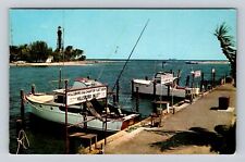 Pompano Beach FL-Florida, Charter Fleet, Hillsboro Light Vintage c1963 Postcard picture