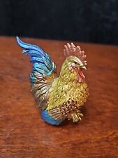 Vintage Rucinni Rooster Trinket Box Jeweled With Swarovski Crystals picture