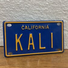 Vintage Kali Blue California Mini Name Metal Bike Bicycle License Plate Sign  picture