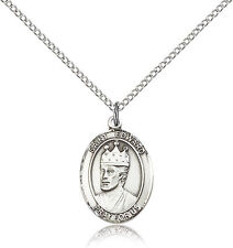 Saint Edward The Confessor Medal For Women - .925 Sterling Silver Necklace On... picture