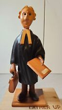 Vintage 1970's Romer Hand Craved Wooden English Barrister 12in Figurine picture
