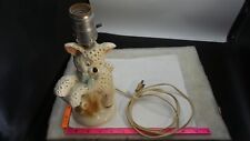 Lamp Vintage Ceramic Baby Nursery Child Room Decor Cute Lamb w/ Blue Bow 1960s picture