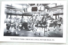 Postcard Pittsburgh PA Schenley Park Carousel 1913 Horses Tiger Deer Amusement picture