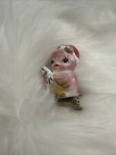 Vintage Pink Ceramic Christmas Bird Clip picture