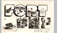 FORT DIX NJ LARGE LETTER GREETINGS real photo postcard army training ww1 ww2 picture