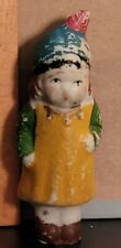 Vintage GIRL IN INDIAN CLOTHES CERAMIC BISQUE figurine MADE IN JAPAN picture