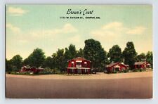 Postcard Georgia Griffin GA Brown's Court Motel 1940s Unposted Linen picture