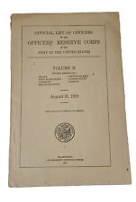 1919 Official List Of Officers Of The RESERVE CORPS ARMY U.S.  6 States & Canada picture