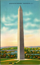 Vtg 1930s Washington Monument Washington DC Unused Linen Postcard picture