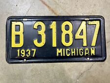 1937 Michigan License Plate original paint picture