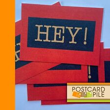 Unused Postcards, Set Of 5, Yellow Hey On Blue Box Red BG Greeting Lot picture