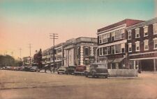 Ephrata, Pennsylvania Postcard East Main Street Old Cars Hand Colored  c 1950 Q5 picture