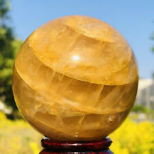 1.02LB Natural yellow gum flower ball quartz crystal energy sphere reiki healing picture