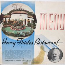 1945 Henry Thiele Restaurant Menu 23rd Avenue Burnside Street Portland Oregon picture