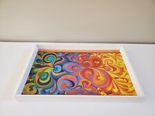 Awesome RARE Vintage Mid Century Retro German 70s Rainbow Swirl Serving Tray picture