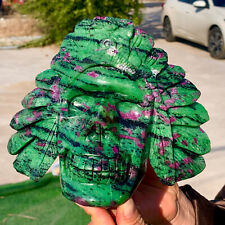5.9LBNatural green ruby zoisite (anylite) hand carved aboriginalcrystal Specimen picture