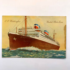 Postcard Steamer Steam Ship United State Lines S.S. Washington 1930s Unposted picture