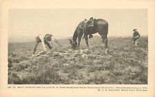 c1916 Postcard Gen. Godfrey, WM Camp Searching for Cartridges near Reno Hill MT picture
