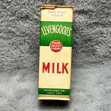 Levengood's  One Pint Milk Vintage Container Pottstown, Pa Dairy Farms picture