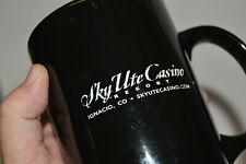 Nice Tall High End Heavy Sky Ute Casino Black Coffee Mug MINTY Rare Ignacio CO picture
