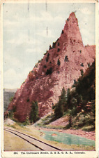 The Currecanti Needle Colorado D & R G Railroad Divided Postcard Posted 1908 picture