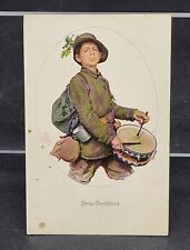 Antique WWI period Red Cross postcard, Drummer Boy in military outfit picture