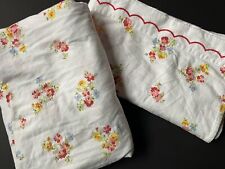 New RARE MARTHA STEWART Vintage FLAT & FITTED SHEET Flannel FLOWERS Full? picture