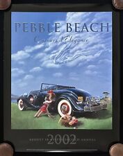 2002 Pebble Beach Concours Poster 1933 CADILLAC Coupé Lone Cypress Nicola WOOD picture
