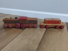 Vintage CASS 207 LIMITED Wood Train Locomotive Engine And 1 Car picture