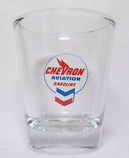 Chevron Aviation Gasoline Logo on Clear Shot Glass picture