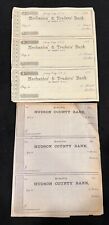 6 Blank & 3 Cancelled Checks 1850's-1860's Hudson County/Jersey City, NJ Banks picture