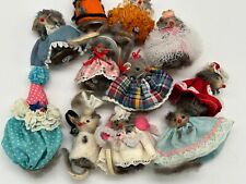 Vintage Lot Of 11 Real Fur West Germany Mice Collectibles: Clown, Chef, Others picture