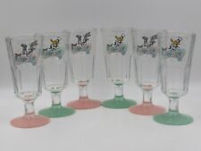 Looney Tunes Bugs Soda Shop Ice Cream Fountain Glasses Set of 6 - Bugs and Daffy picture