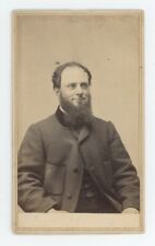 Antique CDV Circa 1860s Smiling Older Man With Chin Beard Anson New York, NY picture