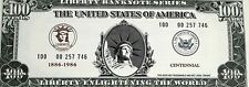Vintage Liberty Centennial Bank Note 1886-1986 Statue of Liberty with COA picture