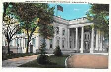 Washington, D.C.  The WHITE HOUSE~President's Entrance  c1940's Linen Postcard picture