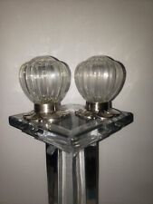 Art Deco Oneida Community Plate Signed Silver Plate Crystal Salt Pepper Shakers picture