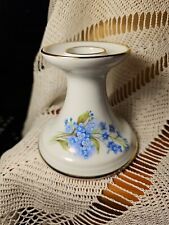 Porcelain Candlestick Bayreuth Gloria Bavaria Hand Work W Germany, Blue Flowers picture